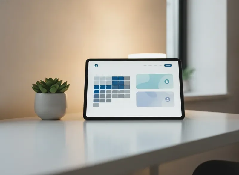 Service promotion landing page on a tablet
