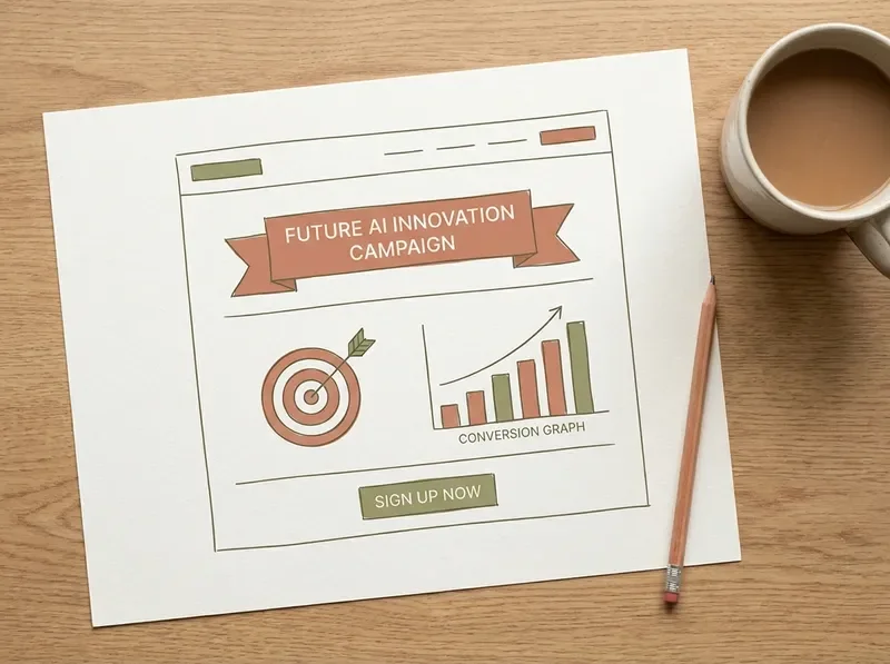 Landing page wireframe illustration