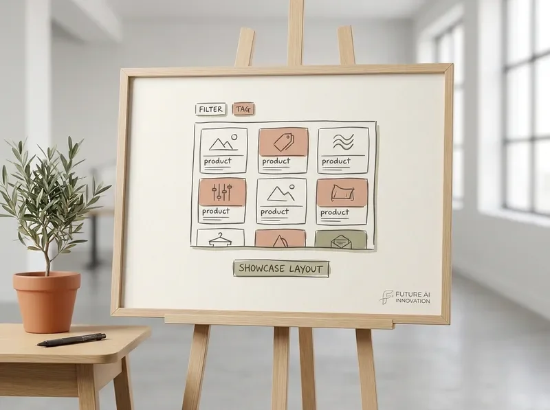 Product catalog grid illustration