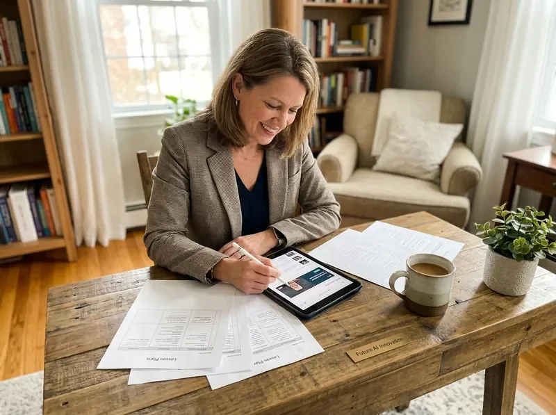 Educator organizing lessons into a course-ready experience