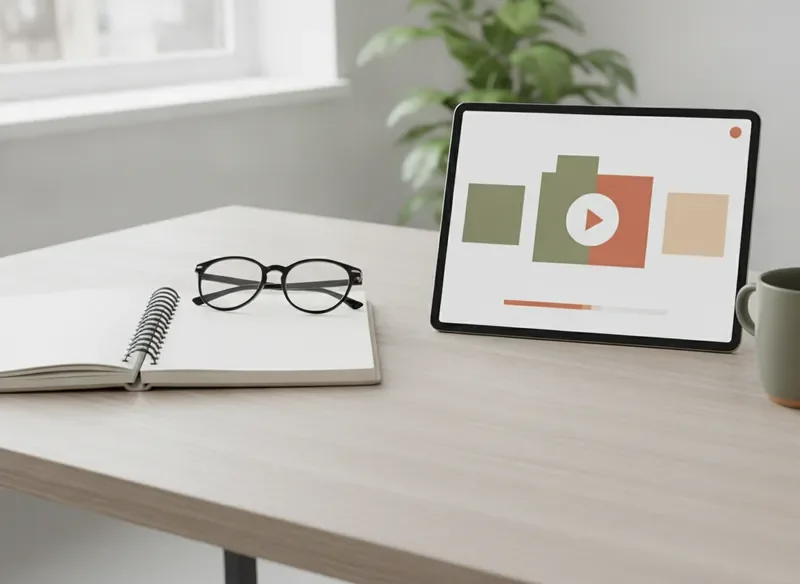 Online course lesson page with video and progress tracker