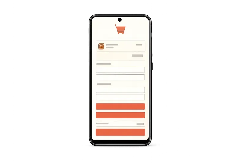 Online store checkout page on a mobile phone
